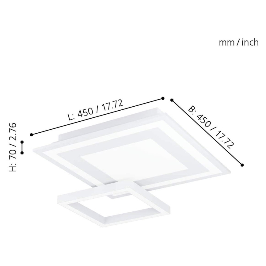 Eglo - Iluminação de teto LED RGB com regulação SAVATAEILA-C LED/20W/230V