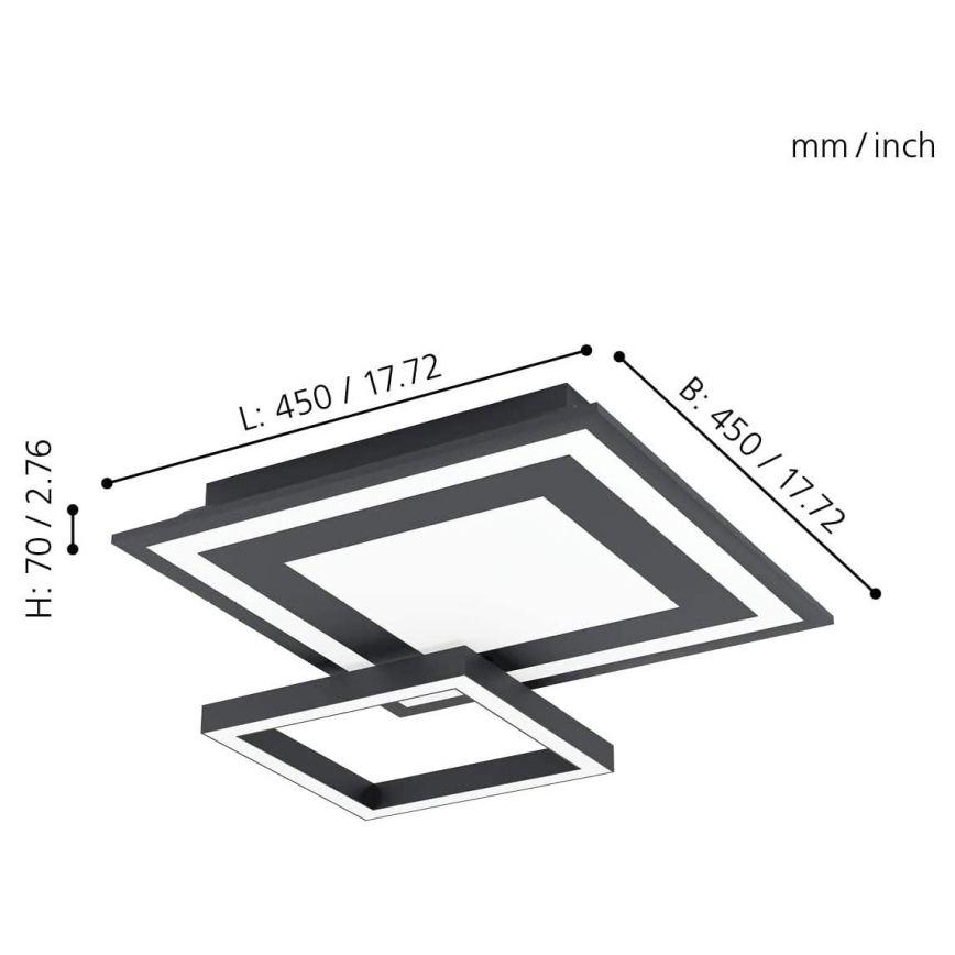 Eglo - Iluminação de teto LED RGB com regulação SAVATAEILA-C LED/20W/230V