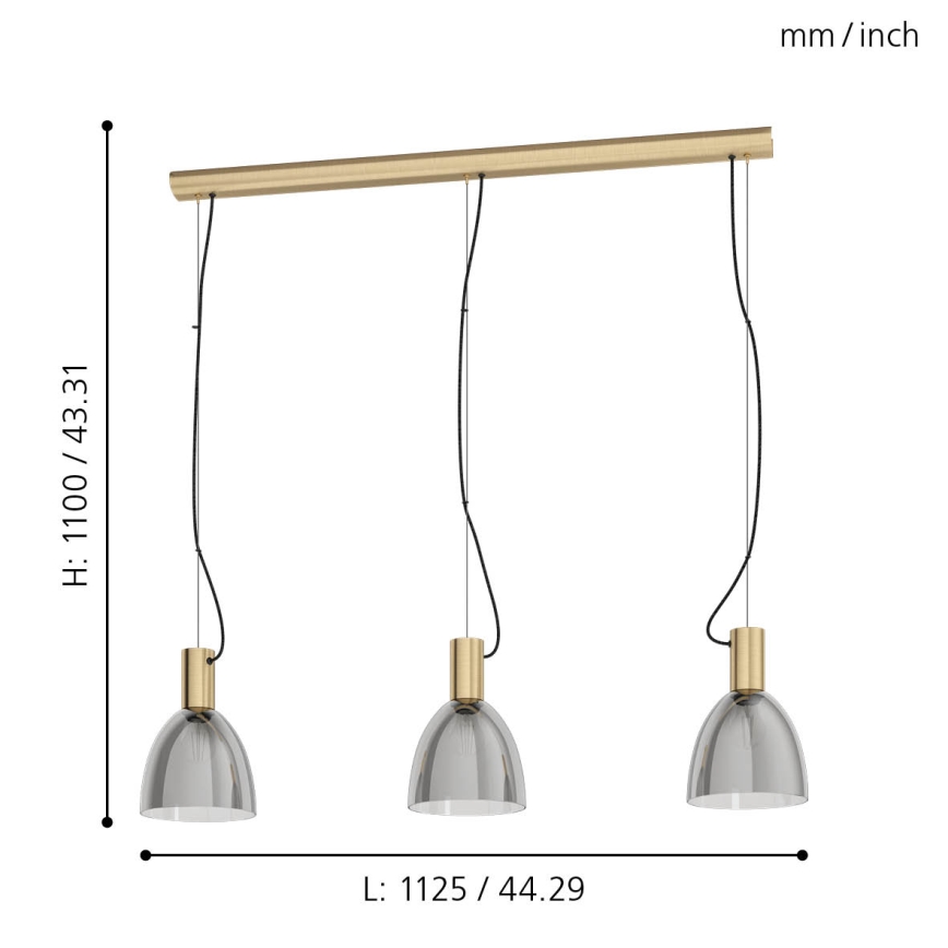 Eglo - Candelabro num fio 3xE27/40W/230V