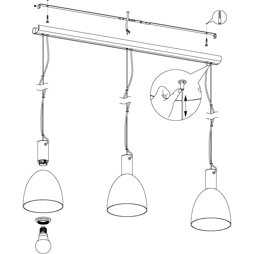 Eglo - Candelabro num fio 3xE27/40W/230V