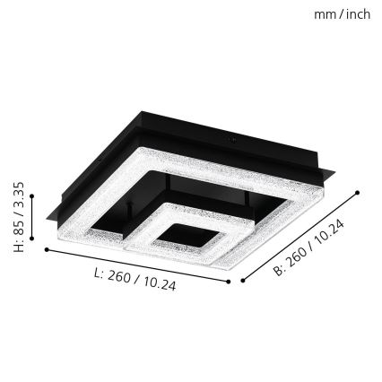 Eglo - Luz de teto LED LED/12W/230V
