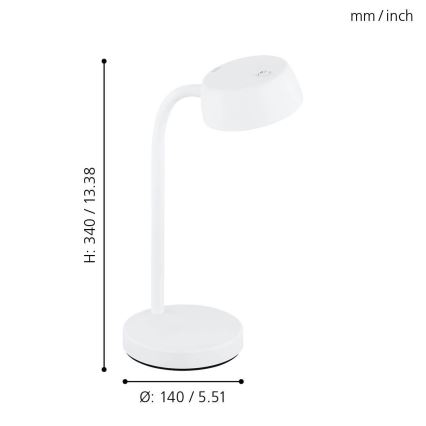 Eglo - Candeeiro de mesa LED LED/4,5W/230V