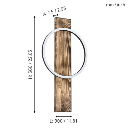 Eglo - Luz de parede LED LED/12W/230V