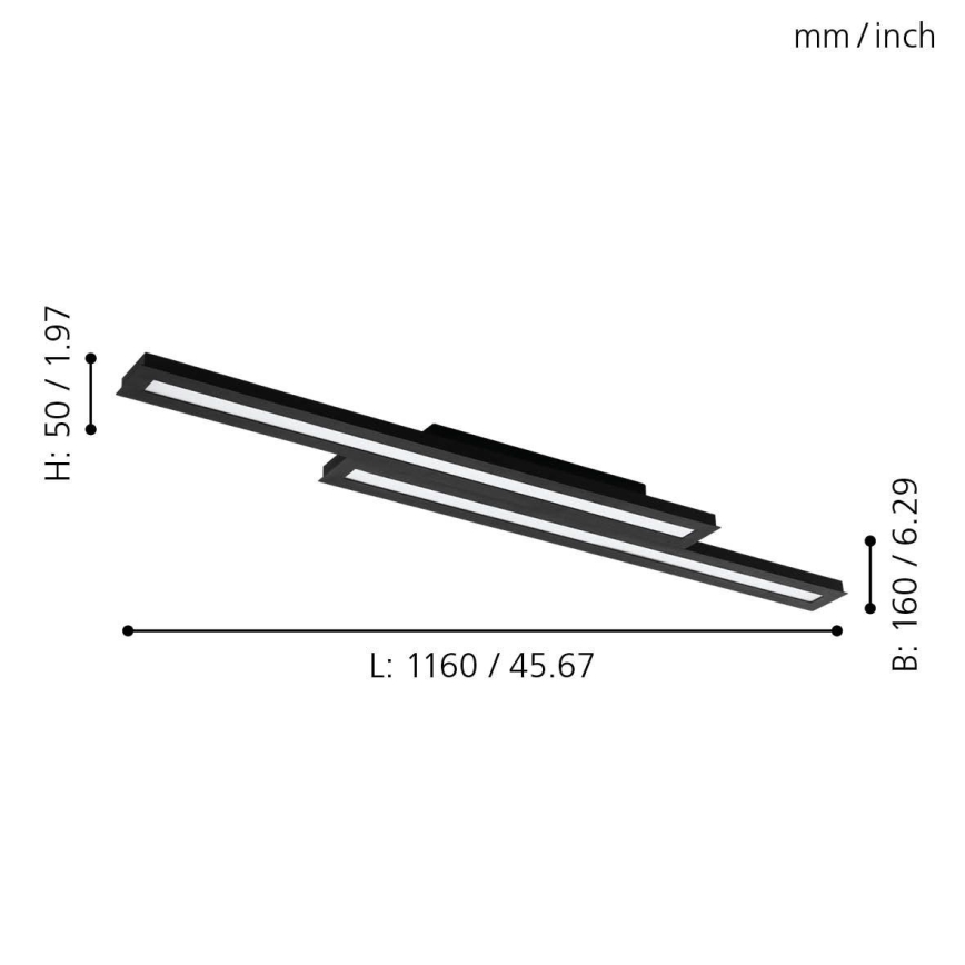 Eglo - Iluminação de teto LED RGB com regulação SALITERAS-C 2xLED/10W/230V
