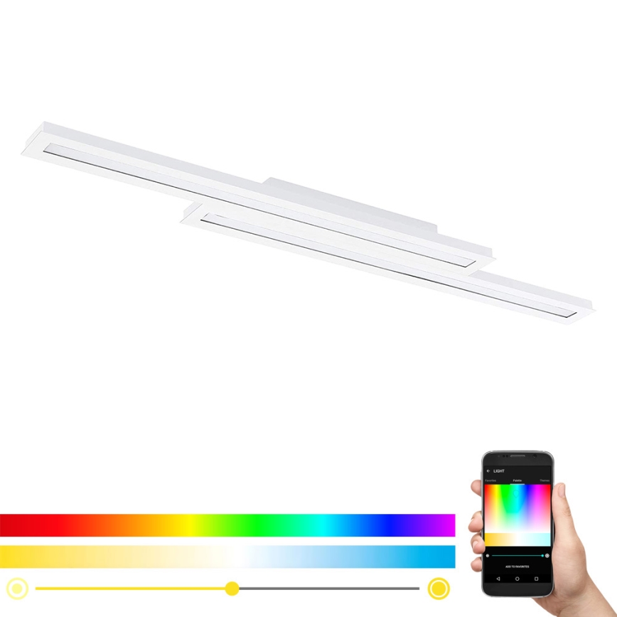 Eglo - Iluminação de teto LED RGB com regulação SALITERAS-C 2xLED/10W/230V