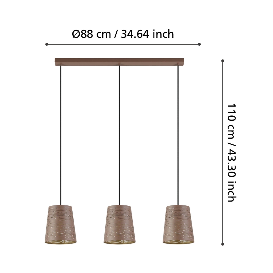 Eglo - Candelabro suspenso 3xE27/40W/230V