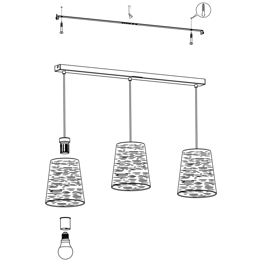 Eglo - Candelabro suspenso 3xE27/40W/230V