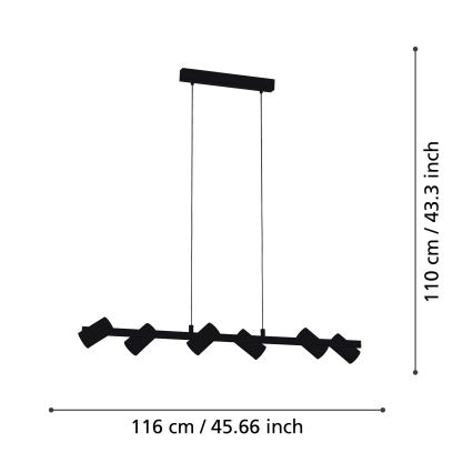 Eglo - Candelabro num fio 6xE14/25W/230V