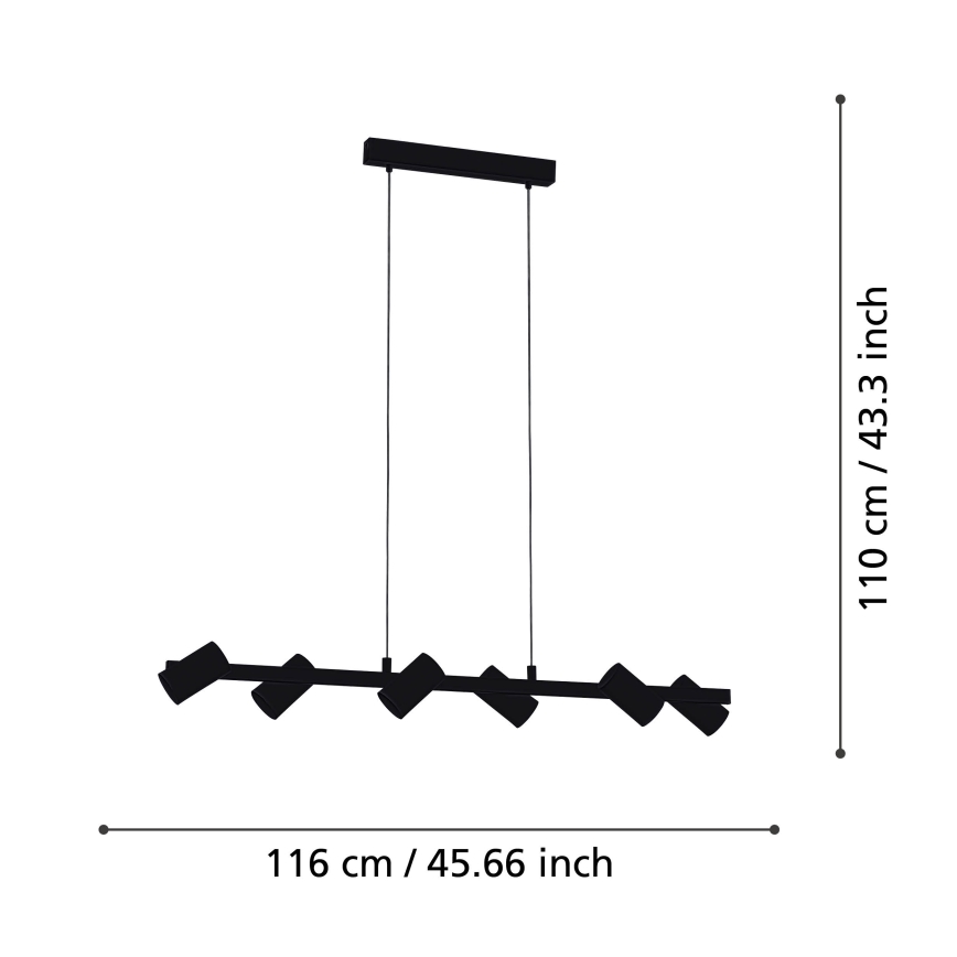 Eglo - Candelabro num fio 6xE14/25W/230V