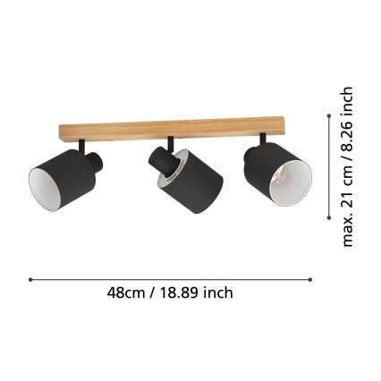 Eglo - Refletor 3xE27/10W/230V