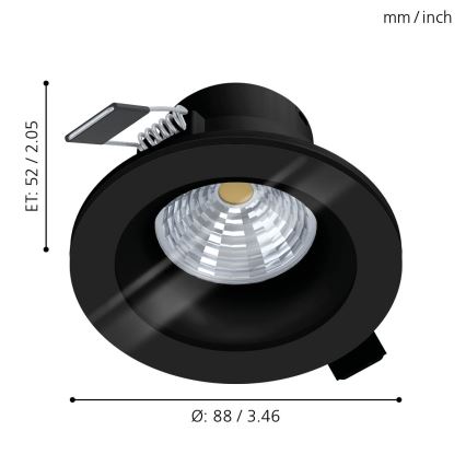 Eglo - Iluminação embutida de casa de banho LED com regulação LED/6W/230V 2700K IP44