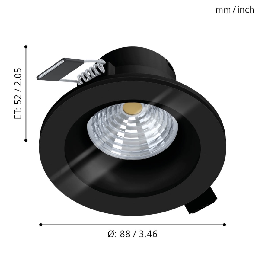 Eglo - Iluminação embutida de casa de banho LED com regulação LED/6W/230V 2700K IP44