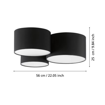 Eglo - Iluminação de teto 3xE27/60W/230V