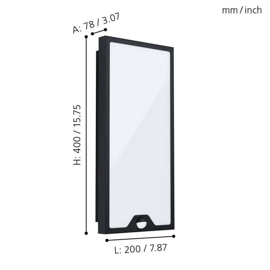 Eglo - Iluminação exterior LED com sensor LED/16W/230V IP44