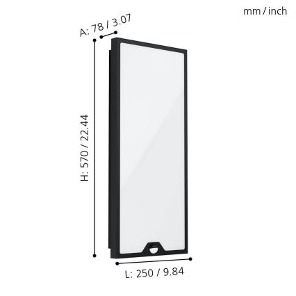 Eglo - Iluminação exterior LED com sensor  LED/18,5W/230V IP44
