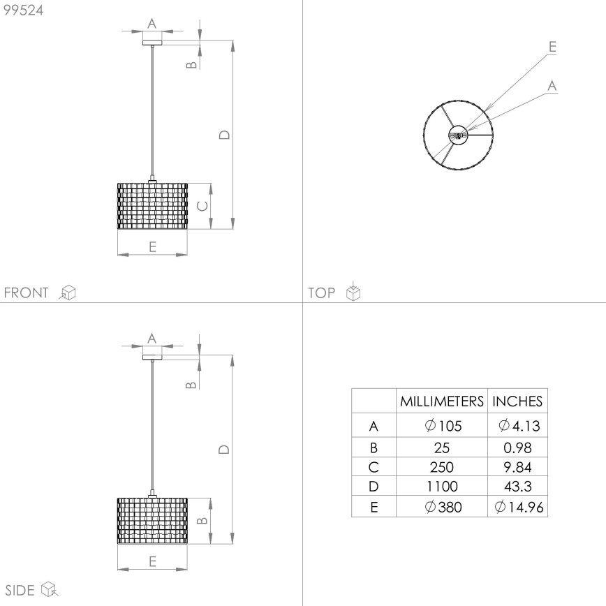 Eglo - Candelabro suspenso 1xE27/40W/230V d. 38 cm