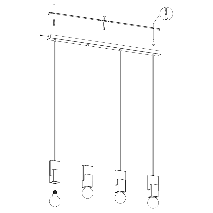 Eglo - Candelabro suspenso 4xE27/40W/230V