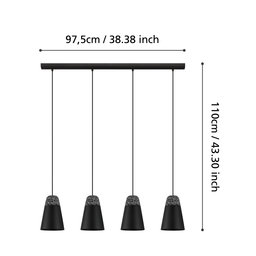 Eglo - Candelabro suspenso 4xE27/40W/230V