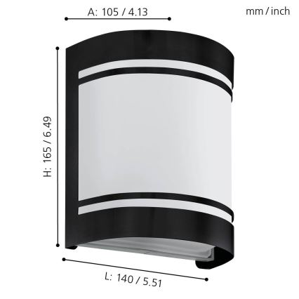 Eglo - Iluminação de parede exterior 1xE27/40W/230V IP44