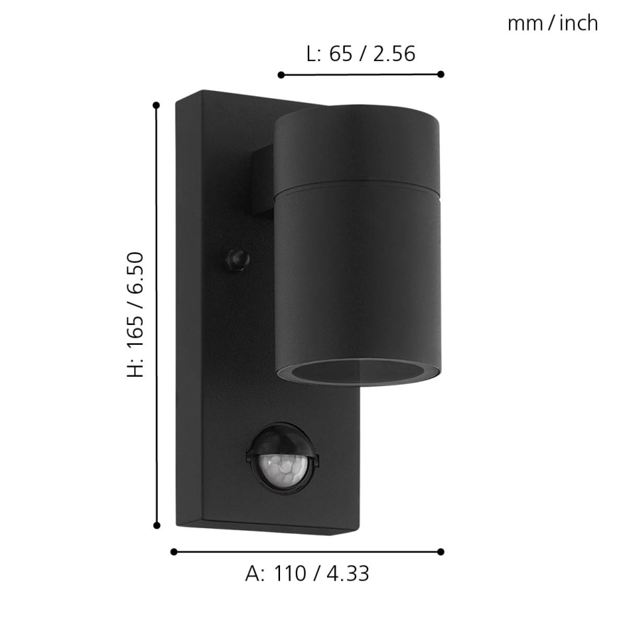 Eglo - Iluminação de parede exterior LED com sensor 1xGU10/3W/230V IP44