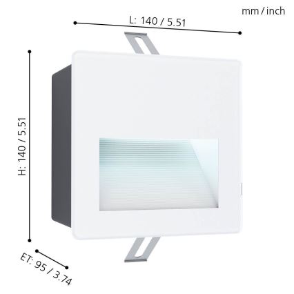 Eglo - Iluminação exterior embutida LED LED/3,7W/230V IP65 branca