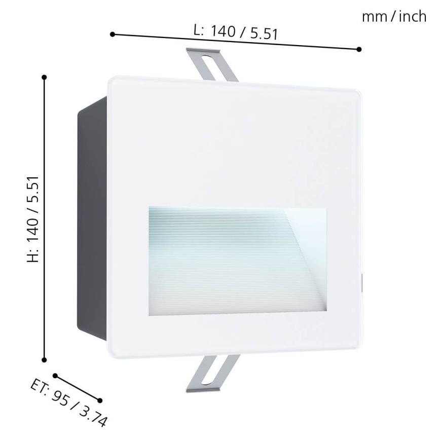 Eglo - Iluminação exterior embutida LED LED/3,7W/230V IP65 branca