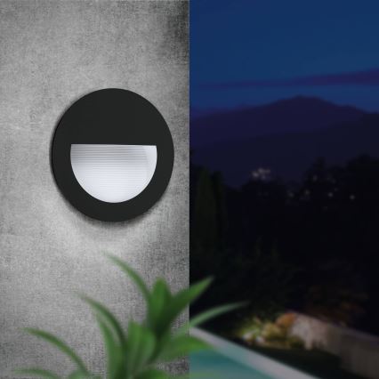 Eglo - Iluminação exterior embutida LED LED/2,5W/230V IP65 preta