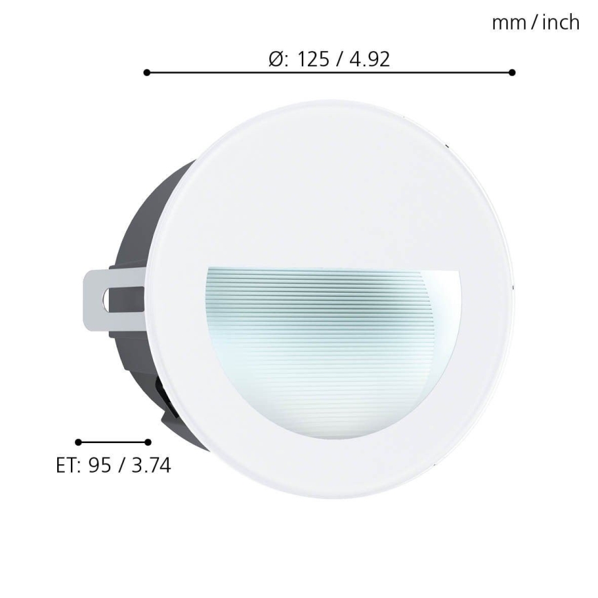 Eglo - Iluminação exterior embutida LED LED/2,5W/230V IP65 branca