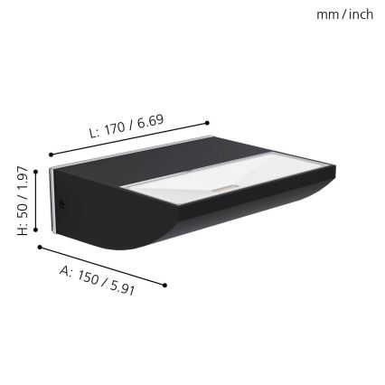Eglo - Iluminação de parede exterior LED LED/10,5W/230V IP44