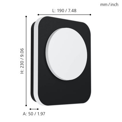 Eglo - Iluminação de parede exterior LED LED/9W/230V IP44