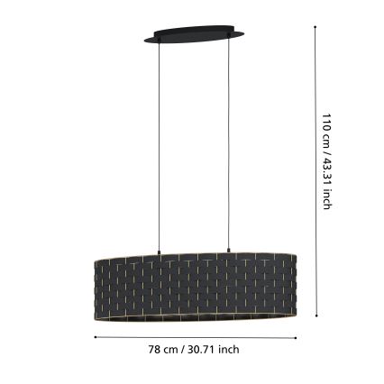 Eglo - Candelabro suspenso 2xE27/40W/230V