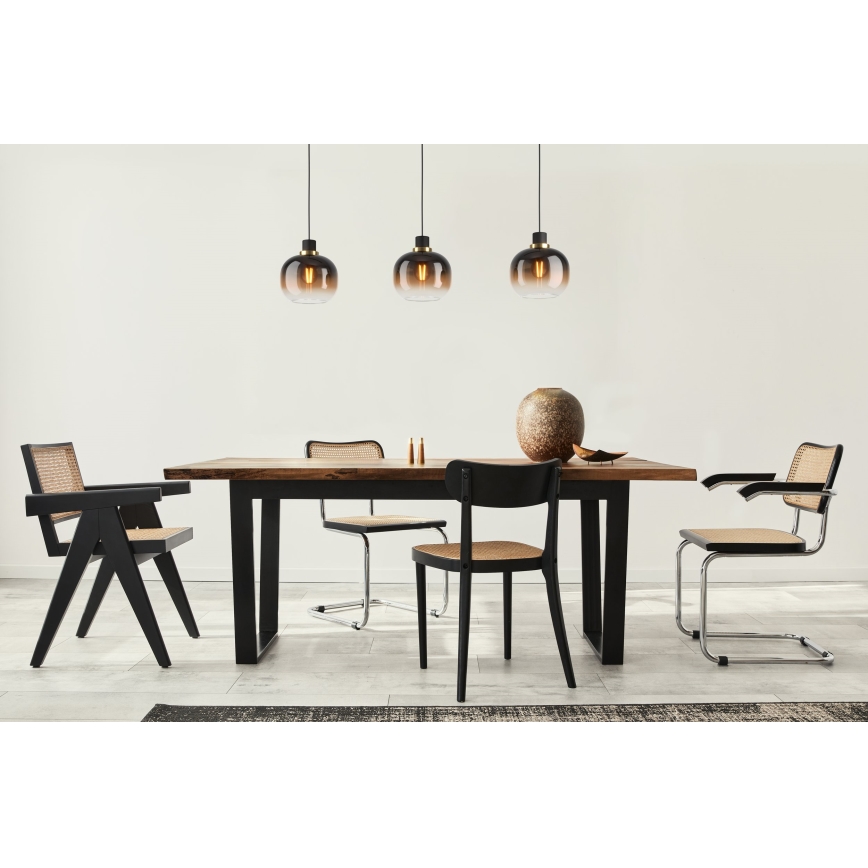 Eglo - Candelabro suspenso 3xE27/40W/230V castanho