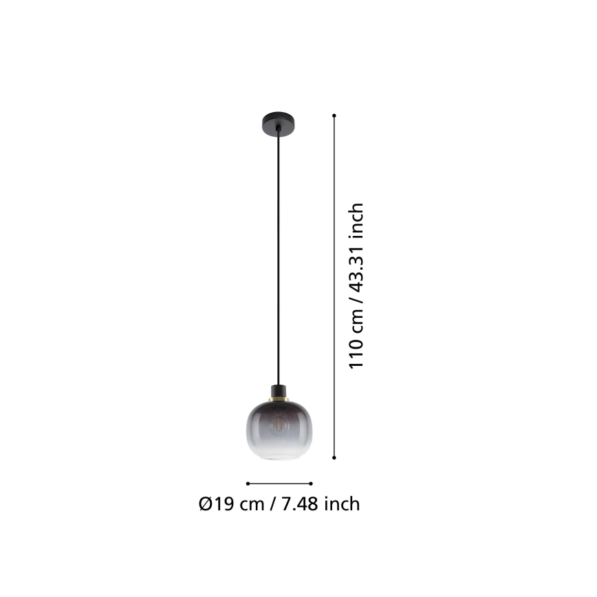 Eglo - Candelabro suspenso 1xE27/40W/230V cinzento