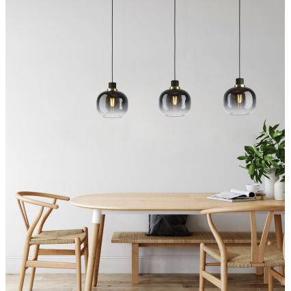 Eglo - Candelabro suspenso 3xE27/40W/230V cinzento