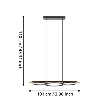 Eglo - Candeeiro suspenso LED com regulação LED/40,5W/230V