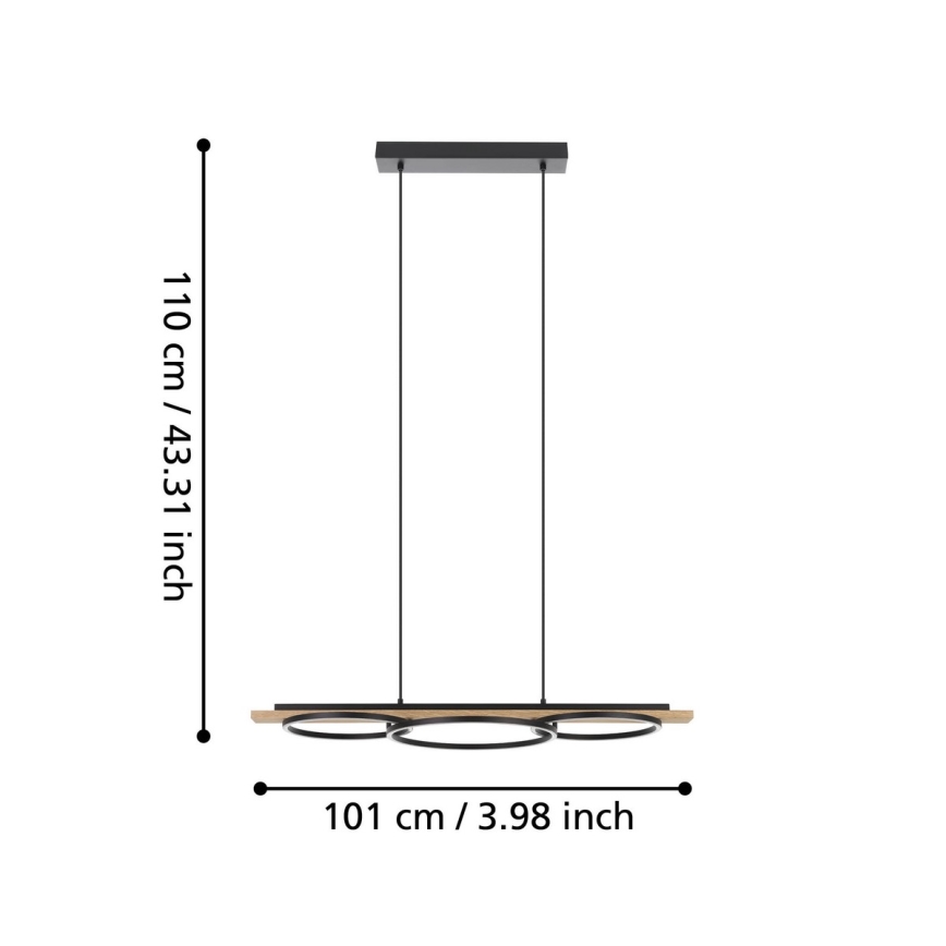 Eglo - Candeeiro suspenso LED com regulação LED/40,5W/230V