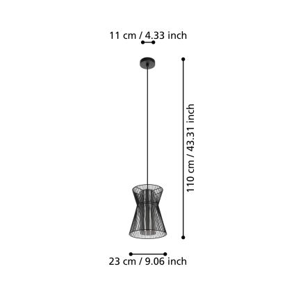 Eglo - Candelabro suspenso 1xE27/40W/230V preto