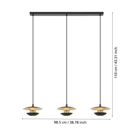 Eglo - Candelabro suspenso LED 3xGU10/4,5W/230V