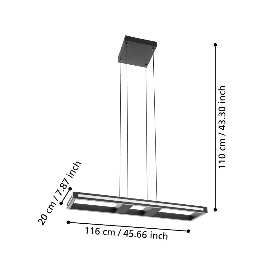 Eglo - Candeeiro suspenso LED com regulação LED/21W/230V 2700-6500K