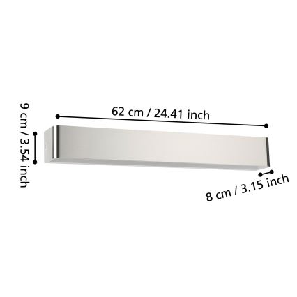 Eglo - Iluminação de parede de casa de banho LED LED/26,5W/230V 3000K IP44 cromado mate