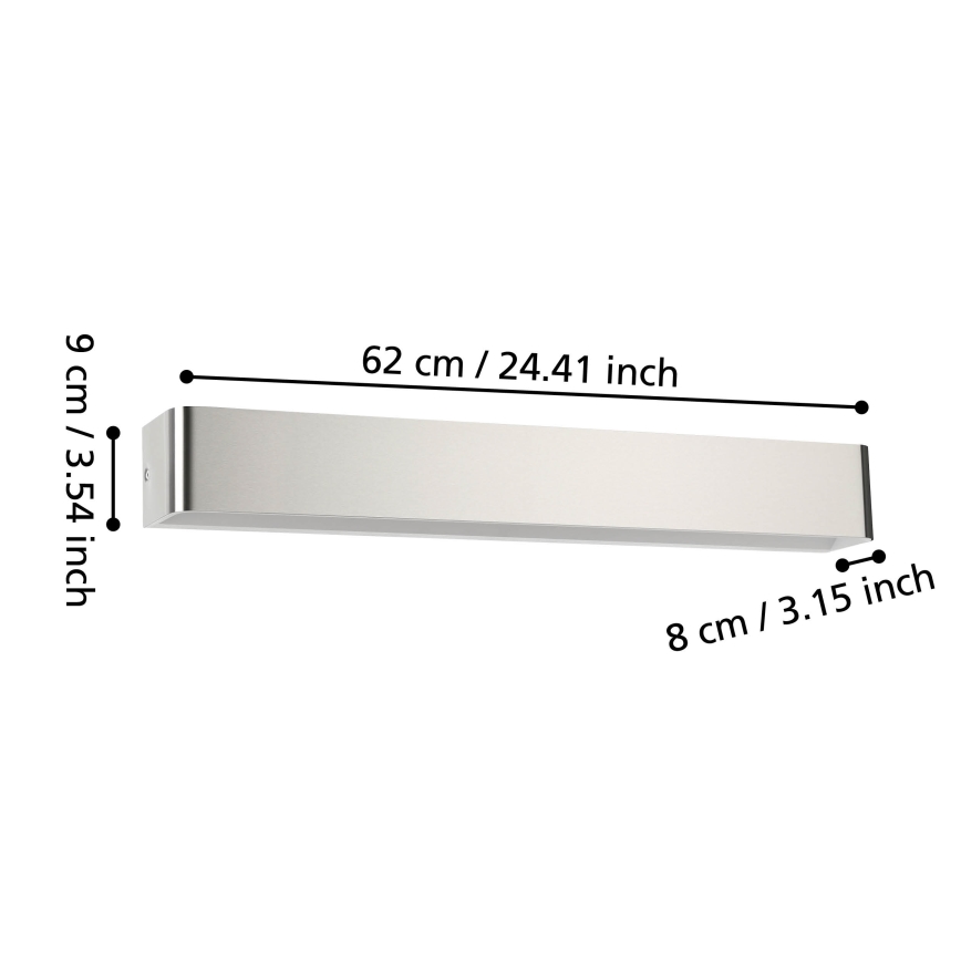 Eglo - Iluminação de parede de casa de banho LED LED/26,5W/230V 3000K IP44 cromado mate