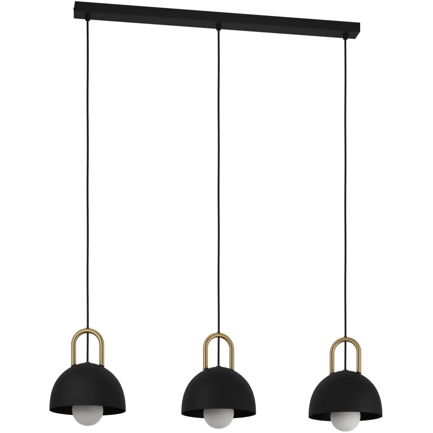 Eglo - Candelabro suspenso 3xE27/40W/230V preto