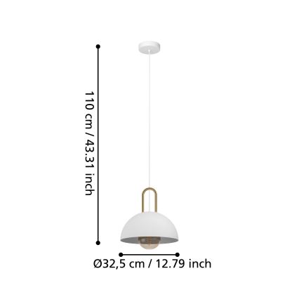 Eglo - Candelabro suspenso 1xE27/40W/230V branco
