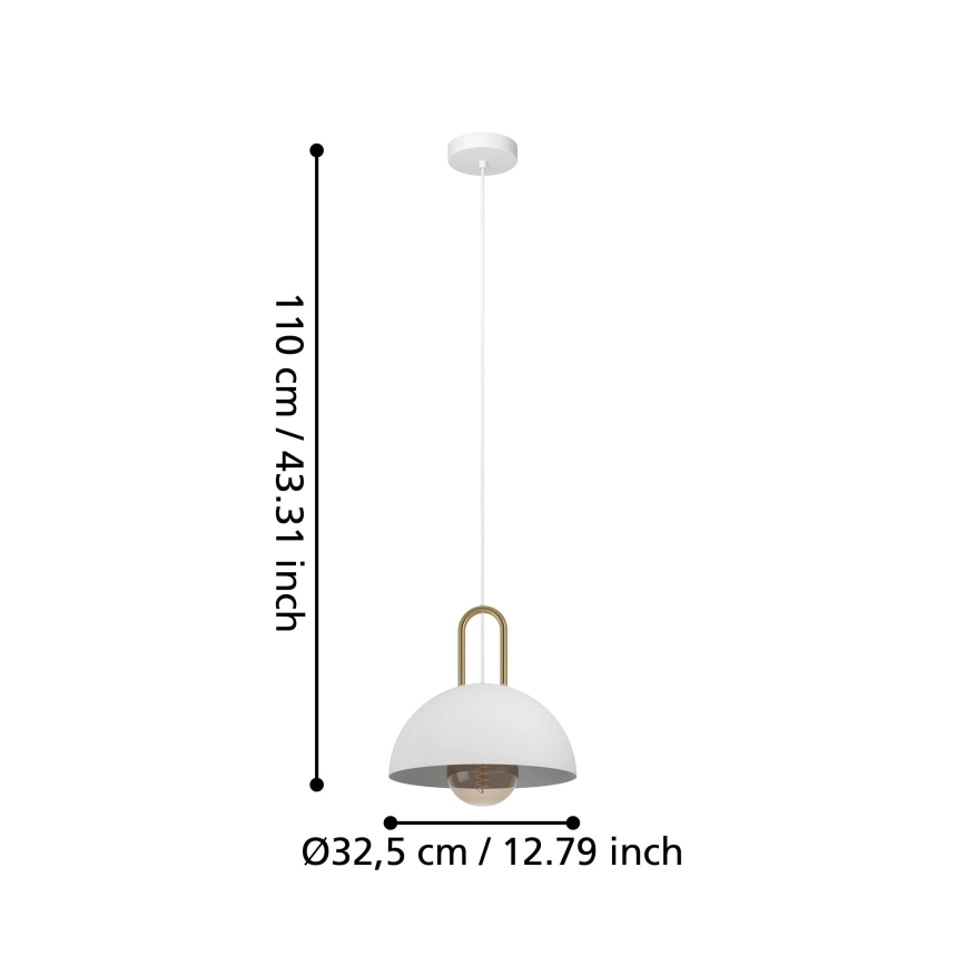 Eglo - Candelabro suspenso 1xE27/40W/230V branco