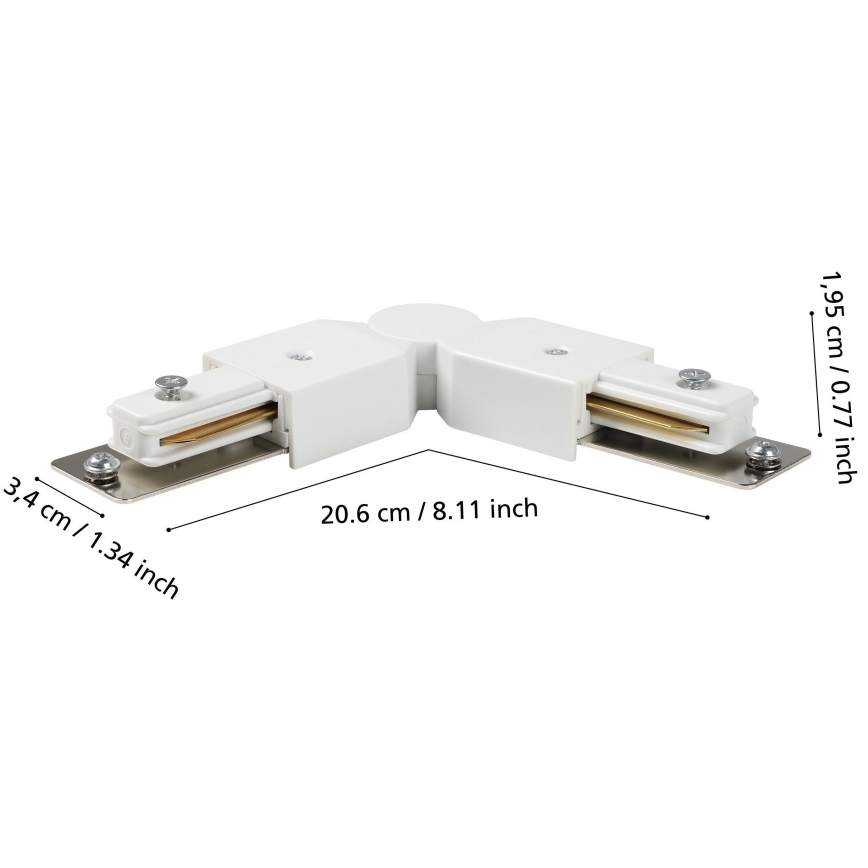 Eglo - Conector de canto para sistema de carril branco