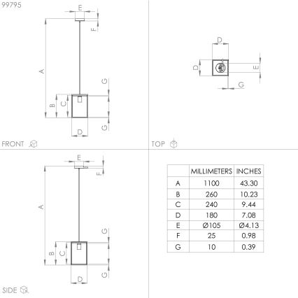 Eglo - Candelabro suspenso 1xE27/40W/230V