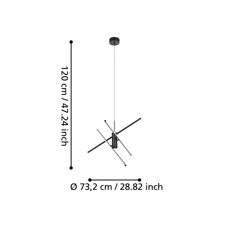 Eglo  - Candelabro suspenso LED com regulação LED/29W/230V