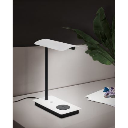 Eglo - Candeeiro de mesa táctil LED com regulação e carregamento sem fios LED/5,8W/230V branco