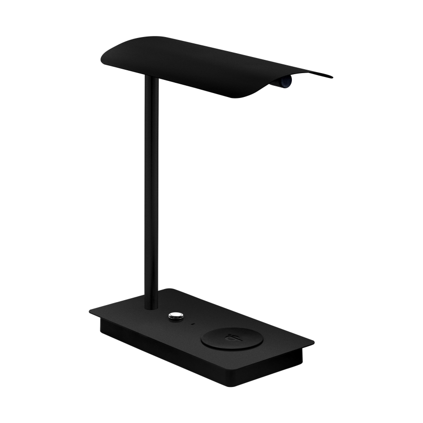 Eglo - Candeeiro de mesa táctil LED com regulação e carregamento sem fios LED/5,8W/230V preto