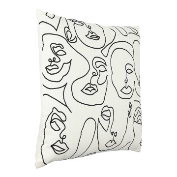 Eglo - Almofada decorativa 45x45 cm branco/preto